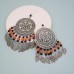 Bohemian ethnic style retro tassel large round earrings forehead chain brow pendant jewelry set invia