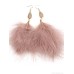 Pink feather tassel earrings female 2023 new style trendy long Korean net red earrings Korean temperament exaggerated