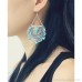 Colorful Bohemian earrings exaggerated large earrings Indian jewelry ethnic style earrings 925 pure silver needle vacation