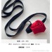 Choker burgundy rose flower collar necklace neck rope tied lock clavicle necklace silk ribbon annual meeting Christmas Harajuku