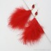 Pink feather tassel earrings female 2023 new style trendy long Korean net red earrings Korean temperament exaggerated