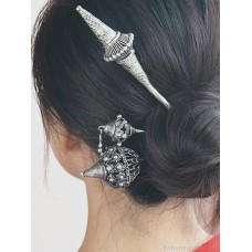 Li Yunxiao's same heavy industry silver hairpin female bun ancient style retro ethnic hair accessory costume TV drama jewelry