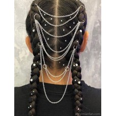 Dirty braid buckle vintage punk style headwear trendy metal hair clip boxing braid rock hip-hop street dance rap