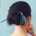 Ethnic style headwear Hanfu feather Bohemian hairpin bun female Chinese ancient style feather tassel hair accessory costume