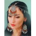 Bohemian ethnic style retro tassel large round earrings forehead chain brow pendant jewelry set invia