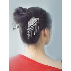 Ethnic style Miao silver hairpin Hanfu updo retro hairpin hair accessory tassel step shake costume