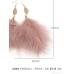 Pink feather tassel earrings female 2023 new style trendy long Korean net red earrings Korean temperament exaggerated