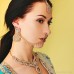 Golden luxurious diamond-studded Indian style jewelry set clavicle necklace female forehead brow pendant earrings court belly dance