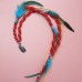 Bohemian ethnic style dirty braided headband Tibetan wig hair accessories braided feather invia vacation