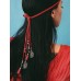 Ethnic style Bohemian head accessory red hair rope travel bun hair accessory tassel hairband ancient style hair crown