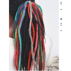 Dirty braid wig rope colorful wool felt head rope gradient color ethnic bohemian hair accessories hippie