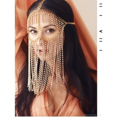 Indian belly dance jewelry female gold diamond tassel face chain covering face retro exotic style holiday nightclub performance