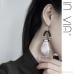 Ethnic style large earrings for women, 925 silver needle earrings, Hanfu retro style, Tibetan accessories, can be converted to clip-on earrings, invia