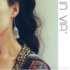 Invia retro ethnic earrings women's long tassel anti-allergic earrings Bohemian Tibetan jewelry