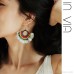 Invia Bohemian style earrings literary retro fan-shaped earrings female 925 silver pin vacation wind exaggerated