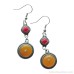 Tibetan-style Nepalese imitation amber earrings female autumn and winter plated 925 silver retro ethnic minority earrings jade