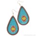 Tribal style Indian exotic earrings hand-painted water drop earrings 925 silver needle Bohemian non-pierced ear clip