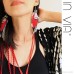 Invia Bohemian red feather tassel earrings for women long S925 silver needle earrings autumn and winter ethnic style