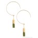 High-end new Chinese-style earrings ethnic style green jade plated with 14k gold sand earrings invia original design