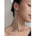 Invia spicy girl niche design chain ear clip tassel non-pierced earrings long ear hanging exaggerated fashion earrings