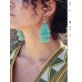 Invia mint green tassel earrings female purple Azzi same style earrings long Bohemian vacation