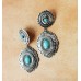 Vintage retro silver ethnic Bohemian style earrings turquoise large ear jewelry exaggerated personality Indian