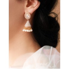 Wedding ear jewelry Indian jewelry women's earrings retro luxury court water drop white pearl bride ear studs ear pendant