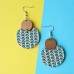 Lightweight! Blue Bohemian style jewelry wooden painted earrings for women 925 silver needle without ear holes ear clip seaside vacation