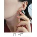 Ethnic style earrings red colored ceramic embroidered ear cuffs small and exquisite personalized Chinese ancient style earrings invia