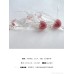 Bean paste pink feather tassel earrings women's 2023 new style Korean style temperament sweet exaggerated ear jewelry