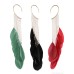 Fairy ear hanging feather earrings 2023 new trend female temperament super long without ear hole earrings exaggerated bohemian