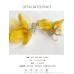 Invia yellow fabric flower crystal earrings female 925 silver pin female Korean version versatile vacation New Year earrings exaggerated