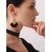 Ethnic earrings Bohemian style jewelry burgundy black tassel earrings ear clips without ear holes for women can be changed to silver needles