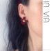 Velvet wine red flower earrings light luxury high-end feeling ear studs female 925 silver needle bride Christmas holiday Korean ear jewelry