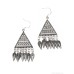 Exquisite heavy ethnic style Nepalese silver jewelry tassel earrings short triangle earrings ancient style