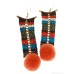 Invia Tibetan ethnic style jewelry Nepal handmade colorful long wool ball earrings literary autumn and winter retro