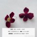 Velvet wine red flower earrings light luxury high-end feeling ear studs female 925 silver needle bride Christmas holiday Korean ear jewelry