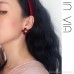 Velvet wine red flower earrings light luxury high-end feeling ear studs female 925 silver needle bride Christmas holiday Korean ear jewelry