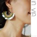 Invia Bohemian style earrings literary retro fan-shaped earrings female 925 silver pin vacation wind exaggerated