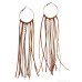 Milaad original retro leather tassel earrings ethnic style Bohemian jewelry women's long style temperament Europe and America