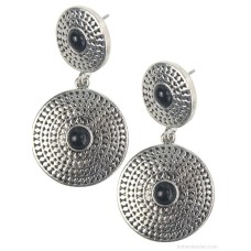 Invia ethnic style jewelry, large disc earrings, retro Hong Kong style Tibetan accessories, bohemian ear studs for taking pictures