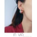 Ethnic style earrings red colored ceramic embroidered ear cuffs small and exquisite personalized Chinese ancient style earrings invia