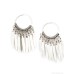 Retro Original National Wind Ear Stud Tassel Earrings Unique Circle Earrings Female Exaggerated Silver Jewelry Ear Circle Ancient Costume Film and Television