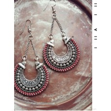 Indian jewelry ethnic bohemian style earrings 925 silver needle retro earrings female ear drops without ear holes ear clips