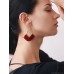 Ethnic earrings Bohemian style jewelry burgundy black tassel earrings ear clips without ear holes for women can be changed to silver needles