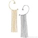 Inlaid super shiny full diamond tassel earrings light luxury high-end ear hanging women's no ear hole 2023 new style trendy night club ear