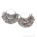 Vintage silver circle tassel ethnic earrings, Bohemian style accessories, female 925 silver needle exotic style