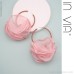 Sweet and exaggerated flower earrings bohemian petal large circle earrings female 925 silver needle temperament Korean invia