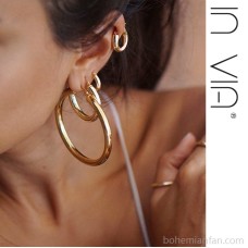 Méladebao stainless steel gold round hoop earrings European and American exaggerated high fashion circle earrings for women