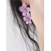 Changchun flower blue and purple flower earrings 2023 new sweet and beautiful earrings earrings small fresh super fairy net red